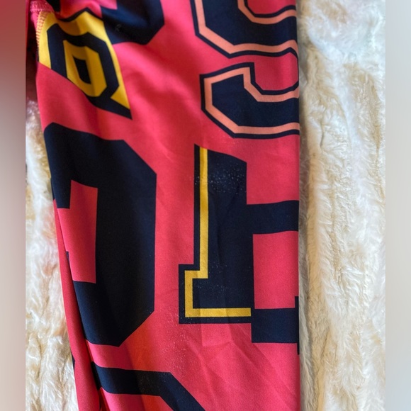 Addidas Stellassport Stella McCartney Pink Printed Tights Size M - Picture 6 of 7